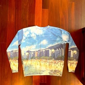 Quirky Beach Print Sweater